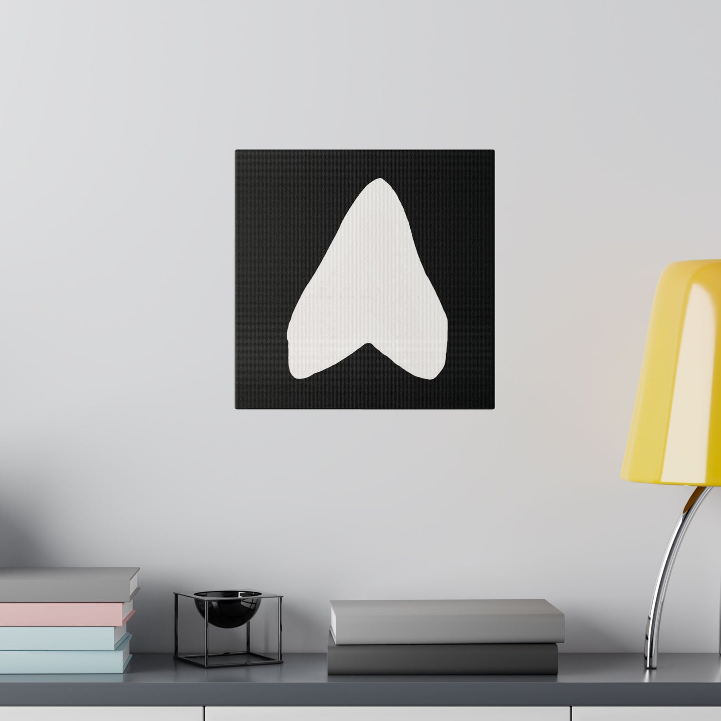 Black and White Otodus megalodon Canvas Print Wall Art Décor
