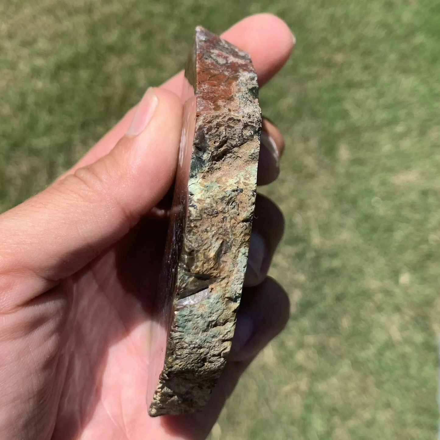 Polished Red and Blue Moss Agate from Indonesia, Slab, Slice