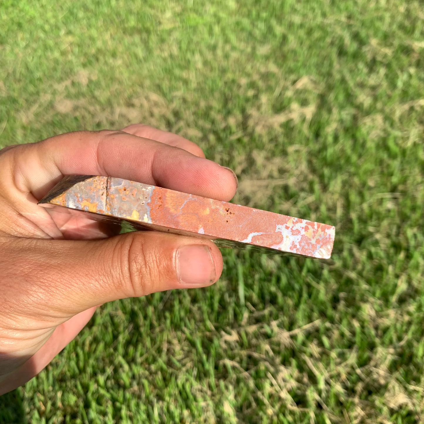 Polished Red Plume Agate slab from Indonesia