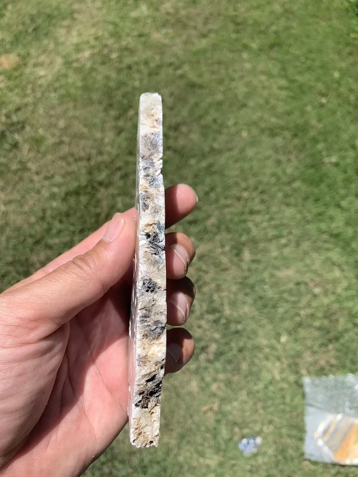 Polished White Plume Agate from Indonesia, Slab, Slice