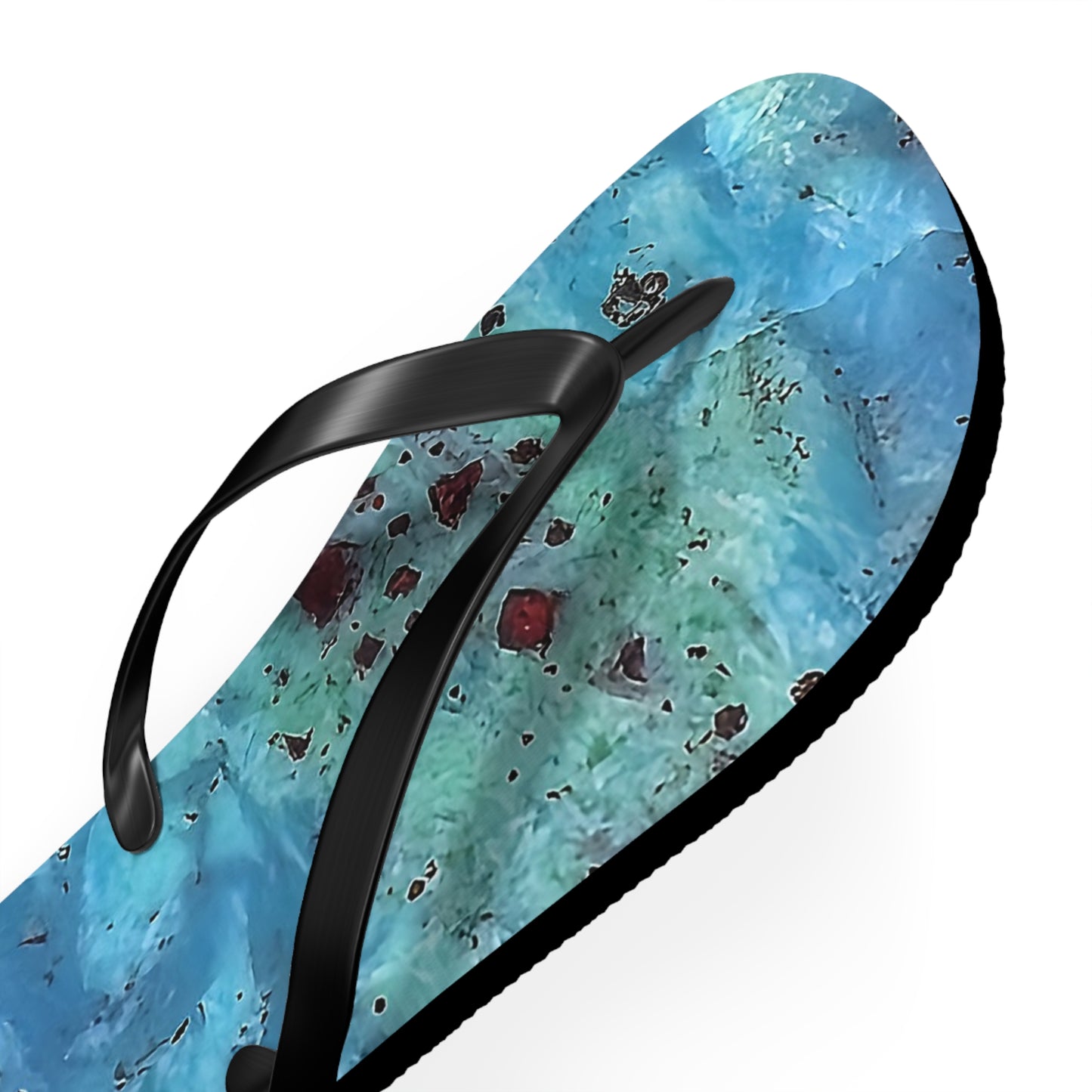 Vibrant Unisex Beachwear Flip Flops With Tie-dye Like Agate Patterns