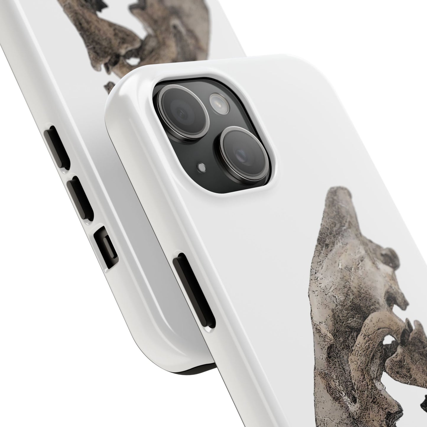 Ink Sketch Saber Cat iPhone 15 Tough Phone Case