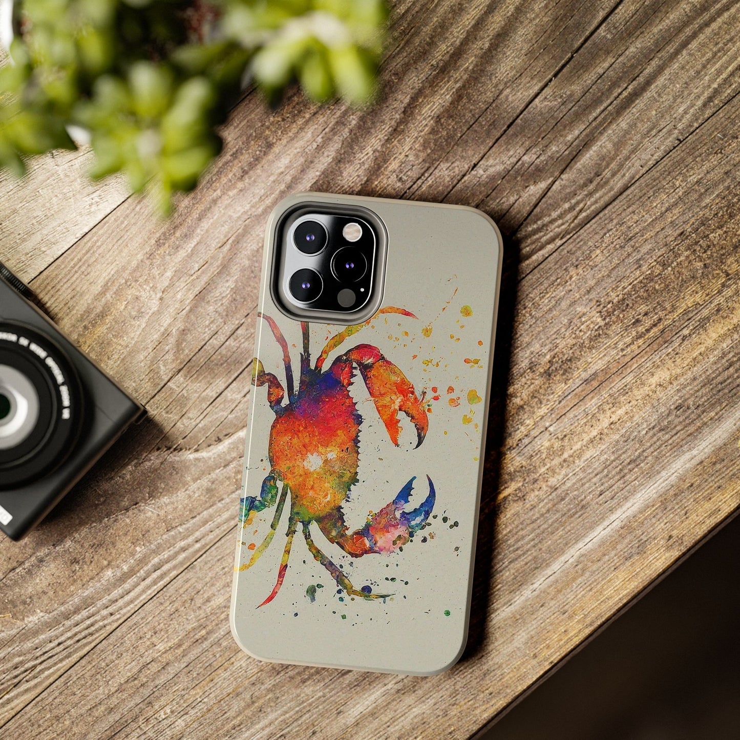 Water Color Crab iPhone 12 Tough Phone Case
