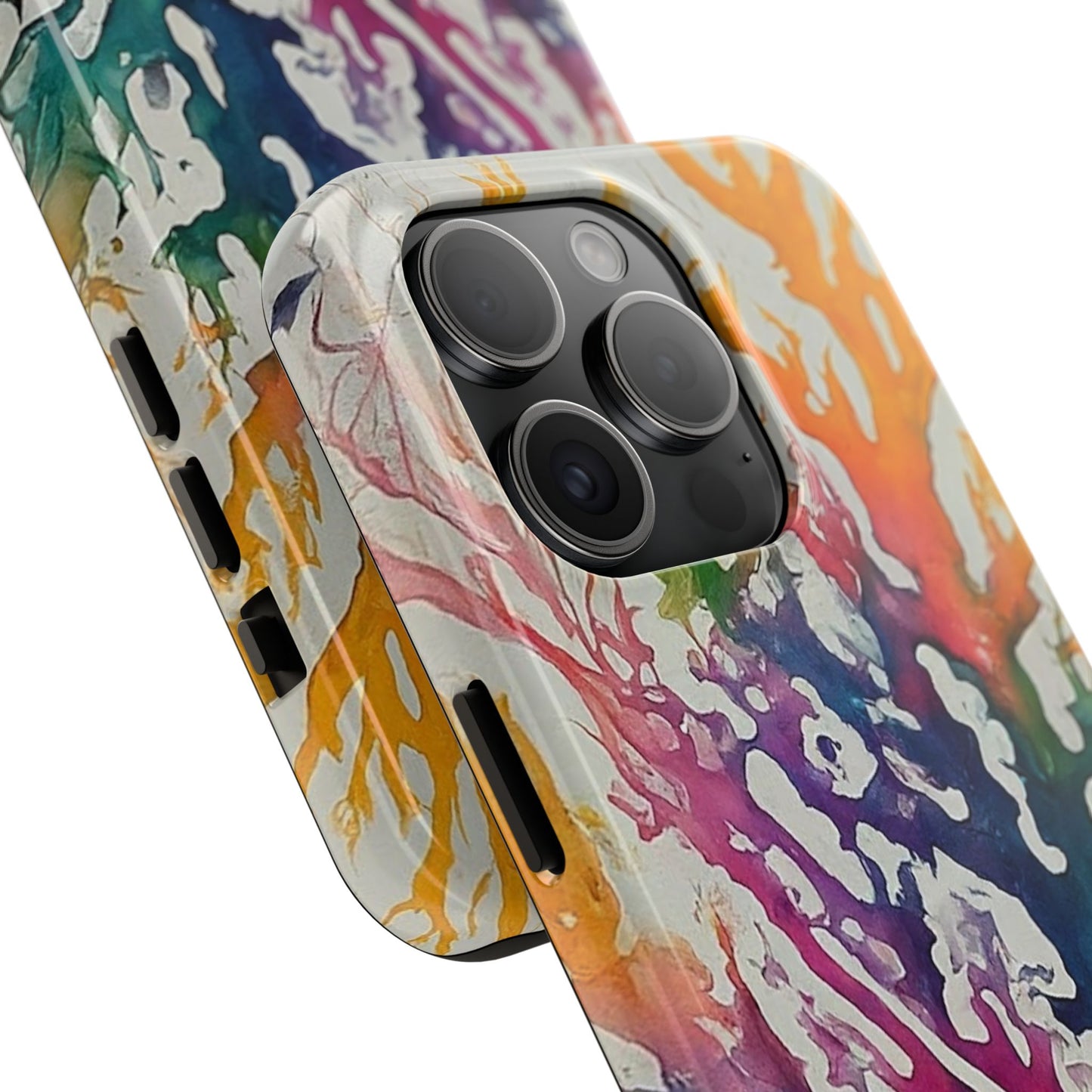 Water color Coral iPhone 15 Tough Phone Case