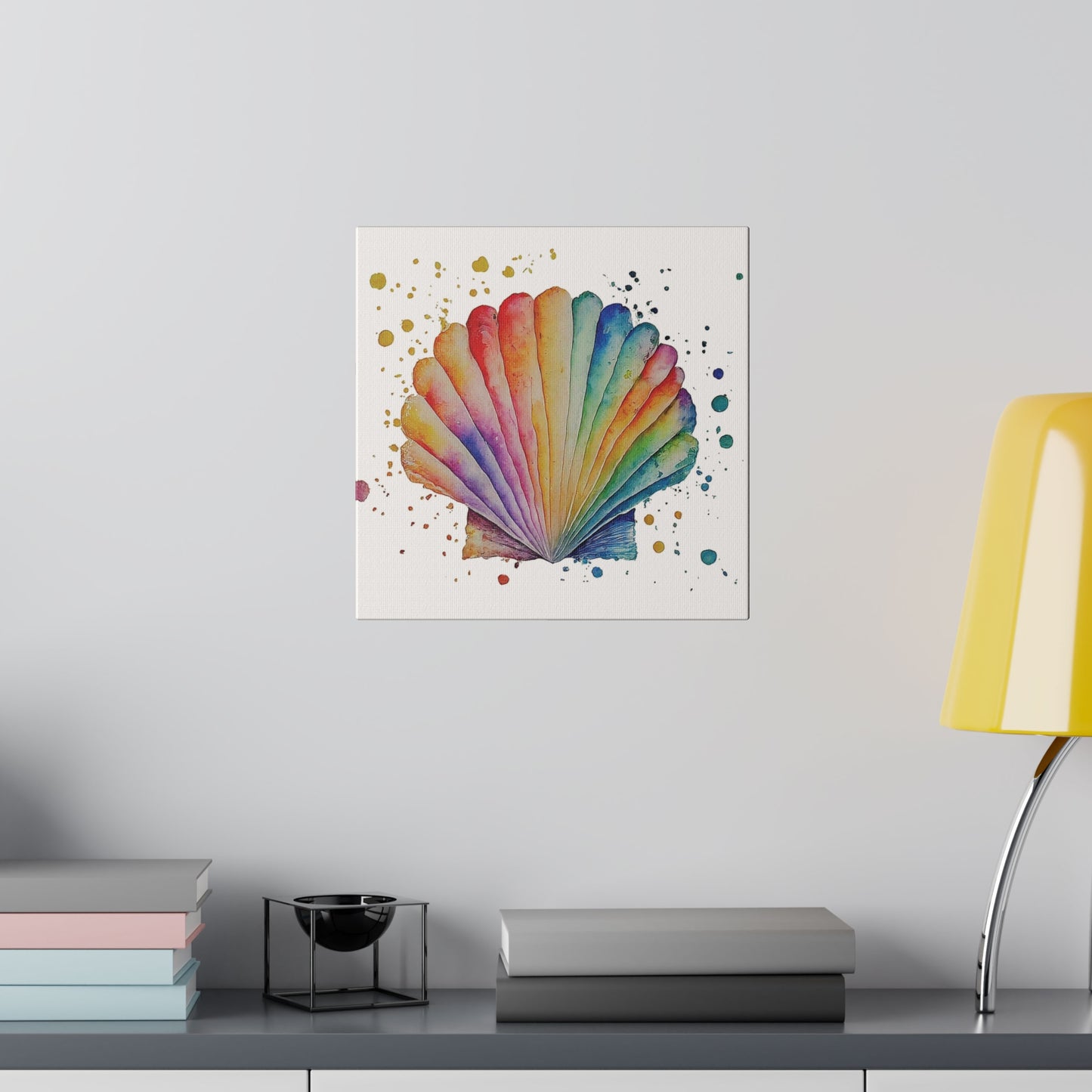Watercolor Pectin Seashell Canvas Print Wall Art Décor, Beach Décor
