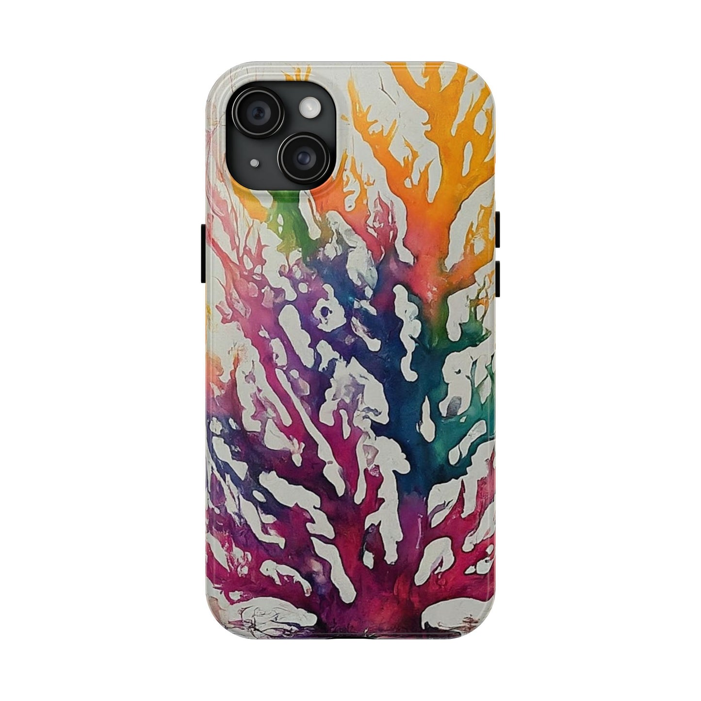 Water color Coral iPhone 15 Tough Phone Case