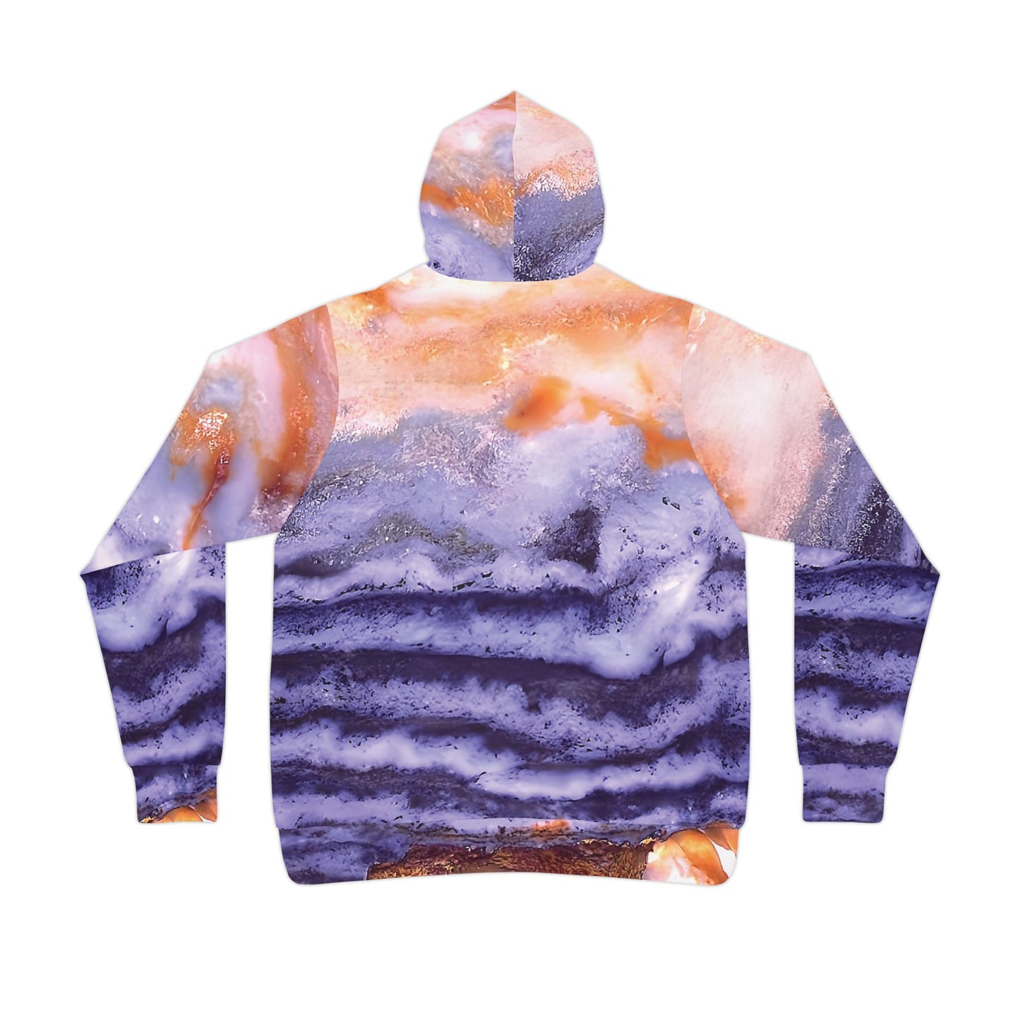 Vibrant rock art hoodies – Unique unisex custom hooded sweatshirt with a colorful fossil bog jasper tie dye like patterns for men and women