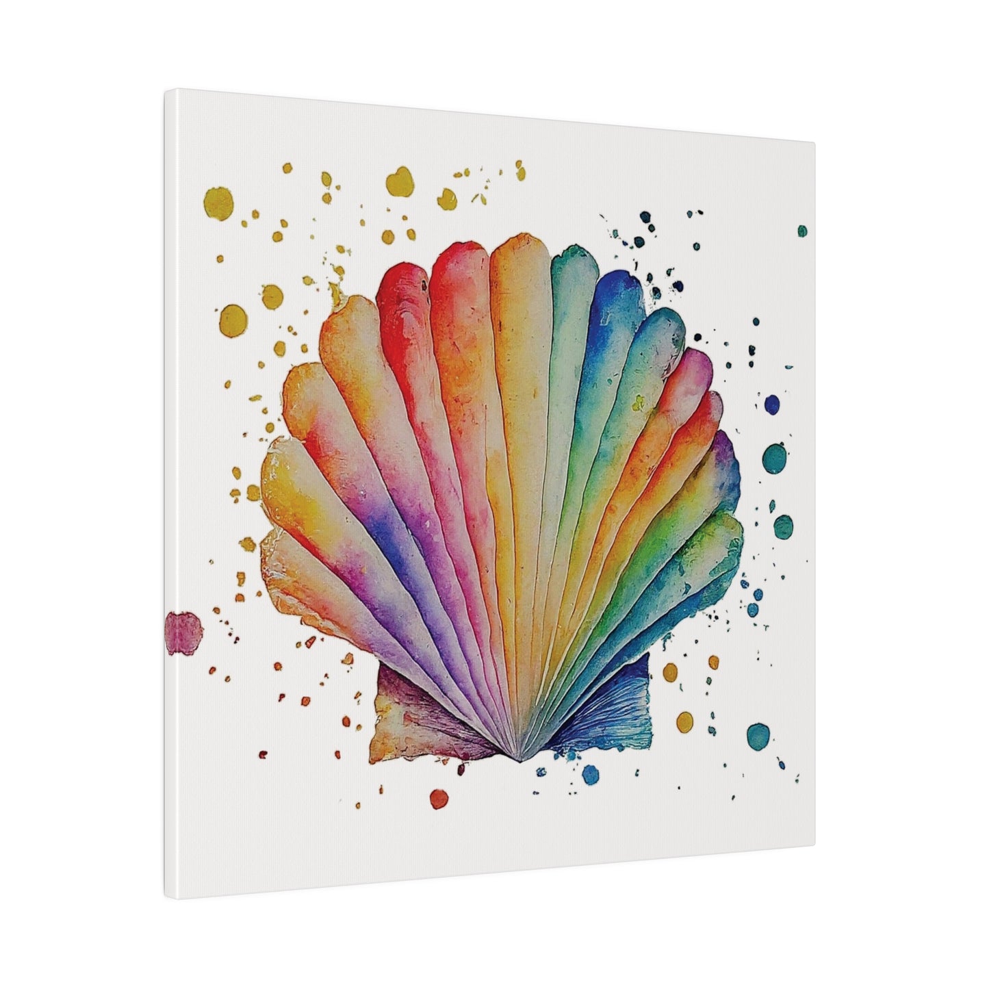 Watercolor Pectin Seashell Canvas Print Wall Art Décor, Beach Décor