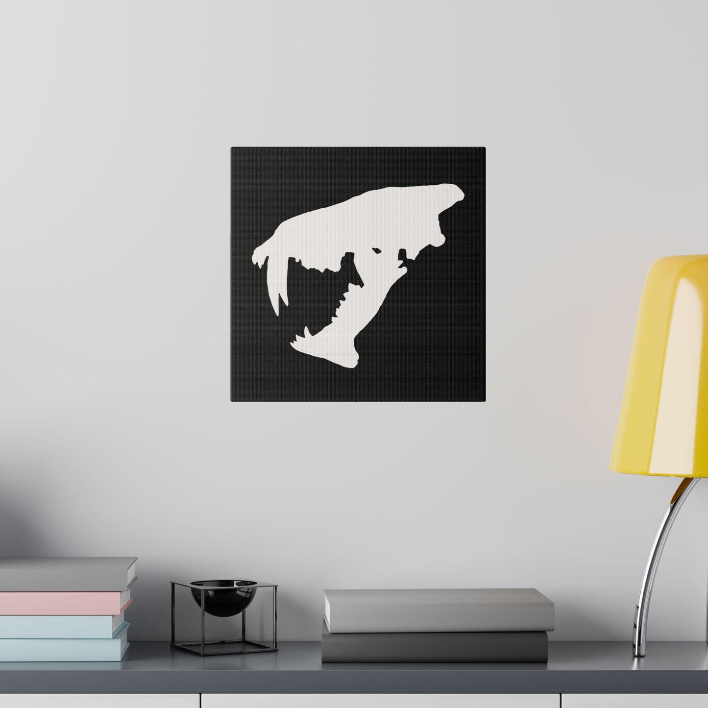 Black and White Saber Cat Canvas Print Wall Art Décor