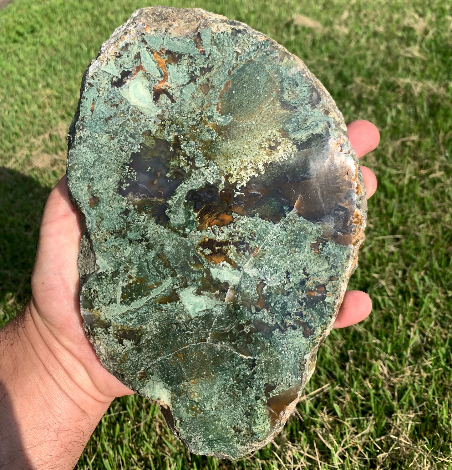 Polished Moss Agate slab from Indonesia