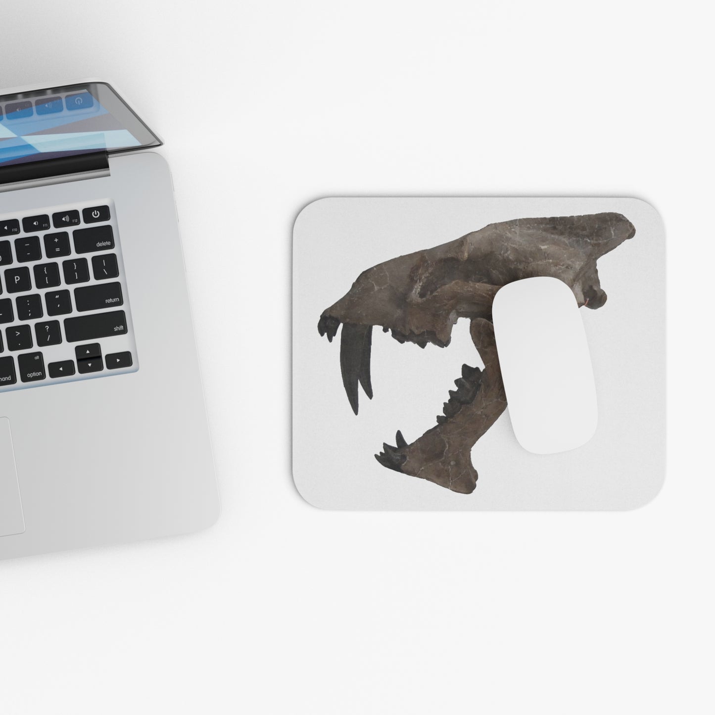 Fossil Skull Themed Mouse Pad - Saber Cat - Hoplophoneus primaevus