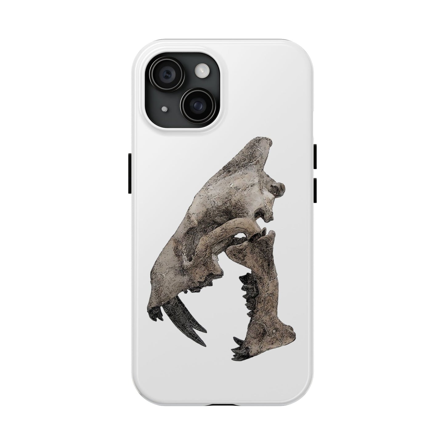 Ink Sketch Saber Cat iPhone 15 Tough Phone Case