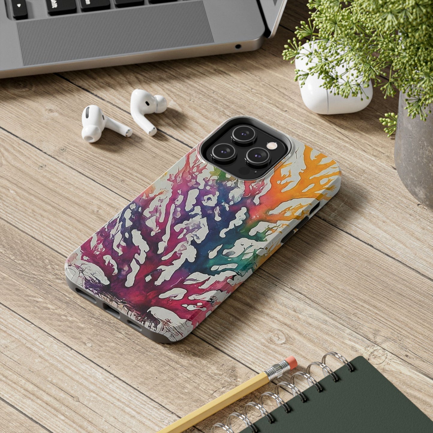 Water color Coral iPhone 14 Tough Phone Case