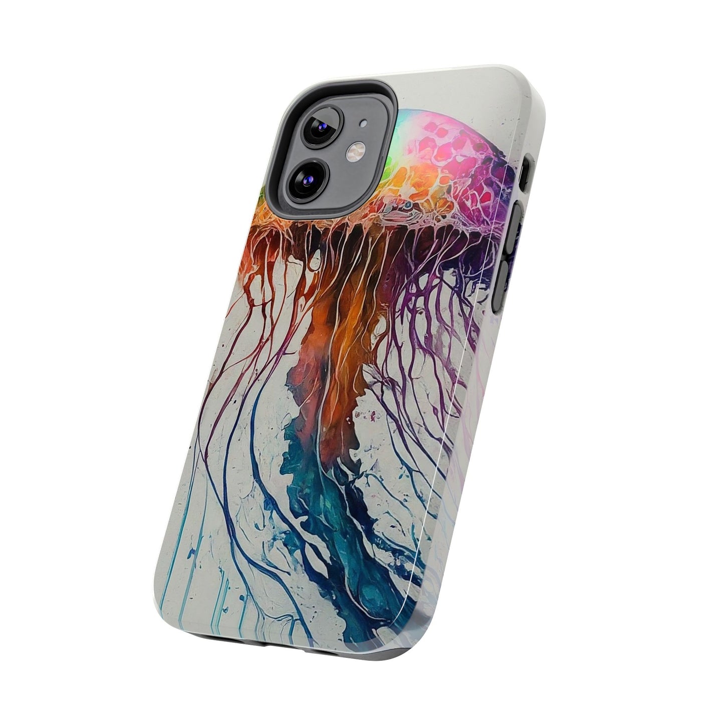Water Color Jellyfish iPhone 12 Tough Phone Case