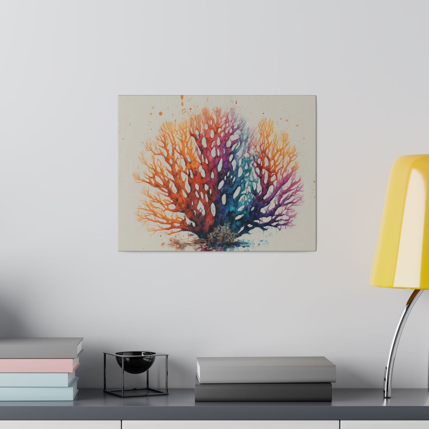 Watercolor Sea Coral Canvas Print Wall Art Décor, Beach Décor