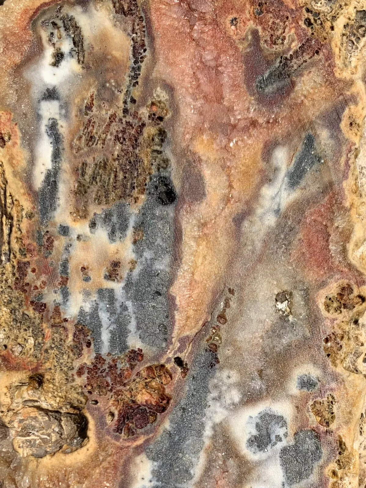 Red Marcasite with Druzy from Indonesia, Slab, Slice