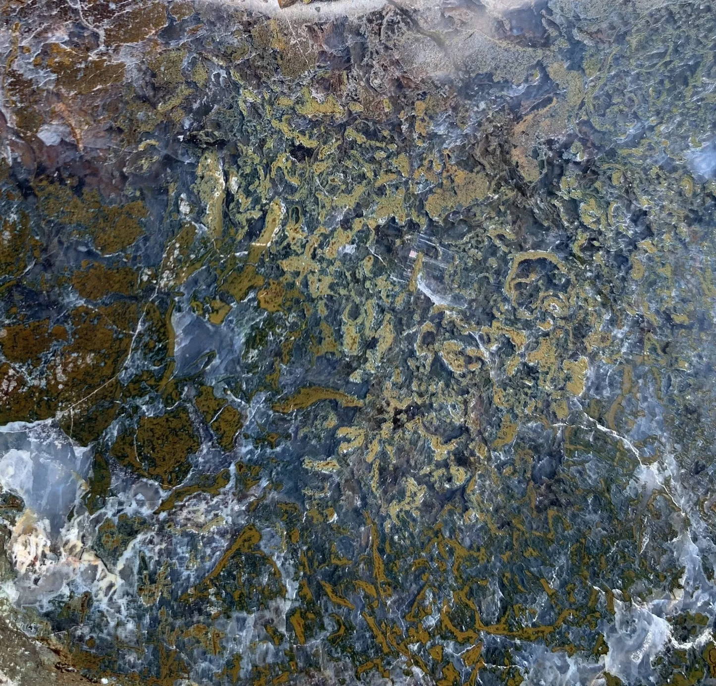 Polished Yellow Green Moss Agate from Indonesia, Slab, Slice