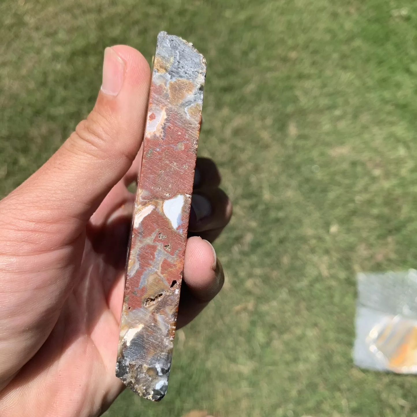 Polished Red and Blue Moss Agate from Indonesia, Slab, Slice
