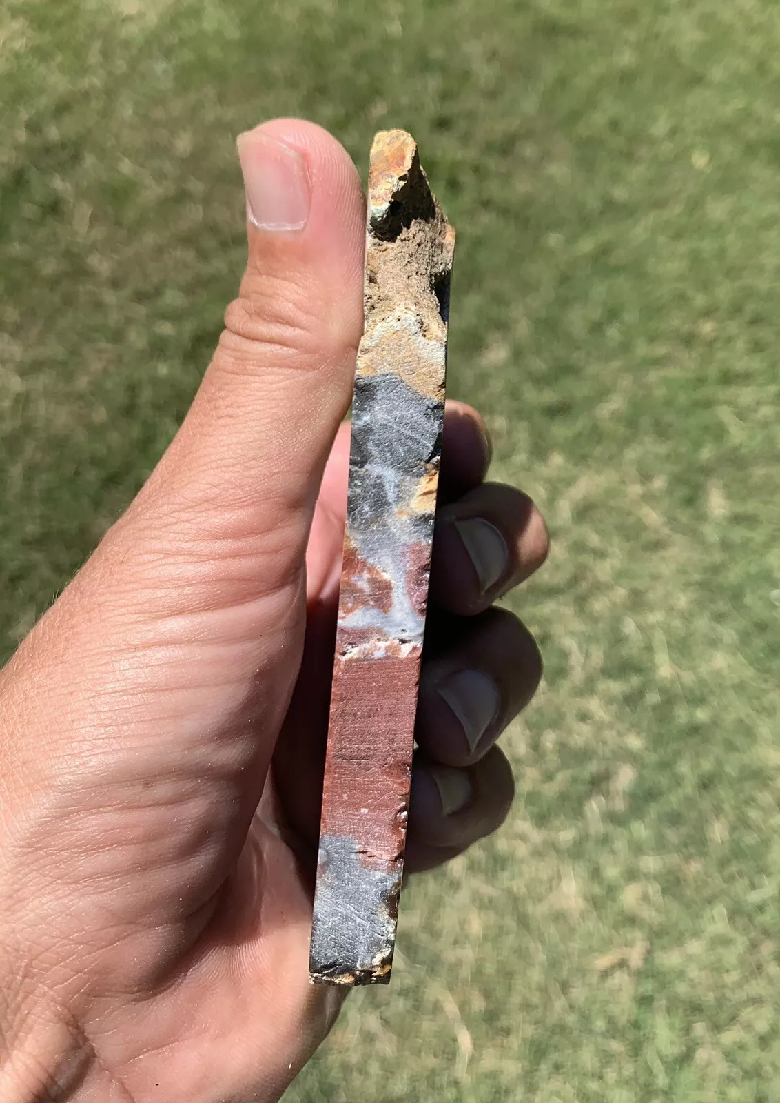 Polished Red and Green Moss Agate from Indonesia, Slab, Slice