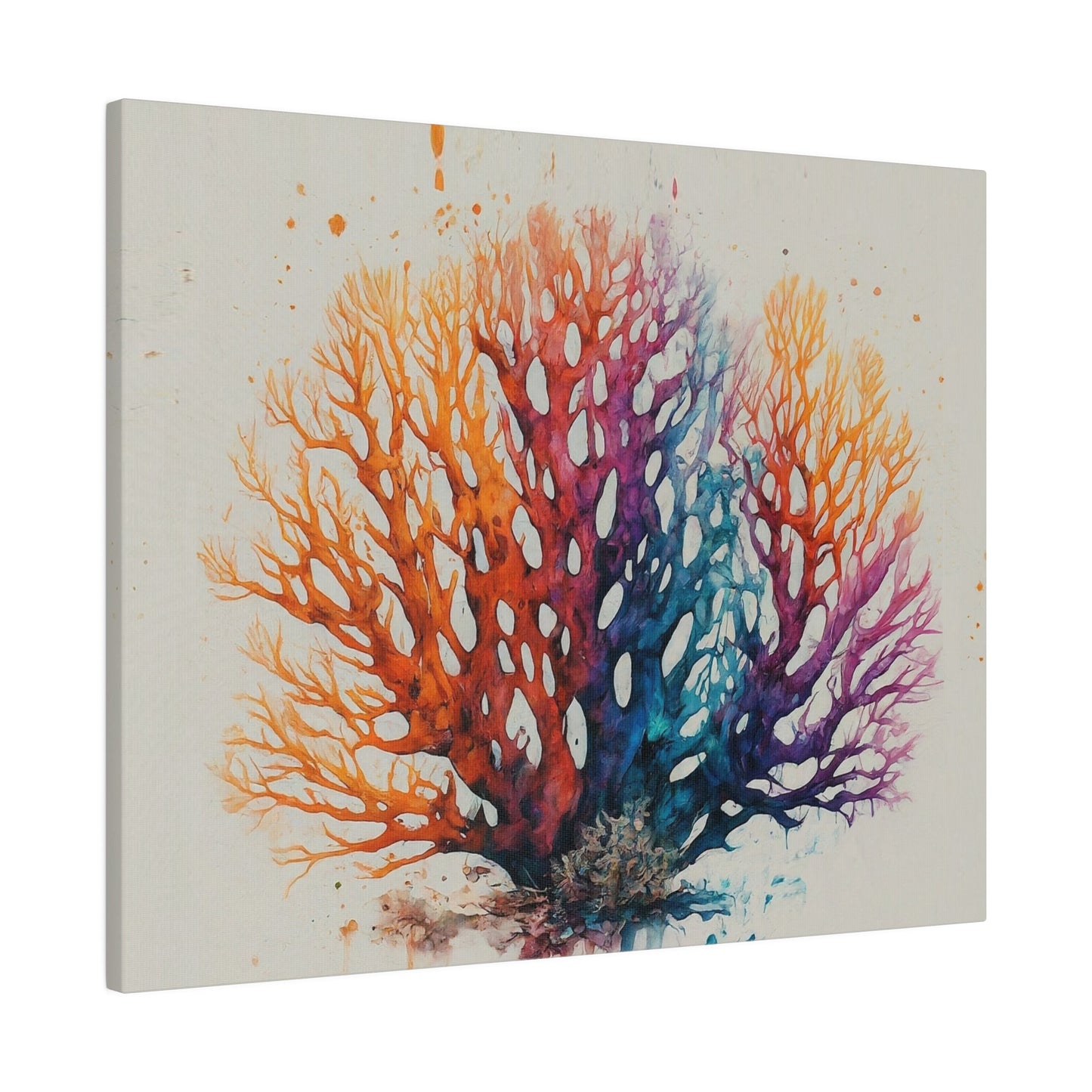 Watercolor Sea Coral Canvas Print Wall Art Décor, Beach Décor