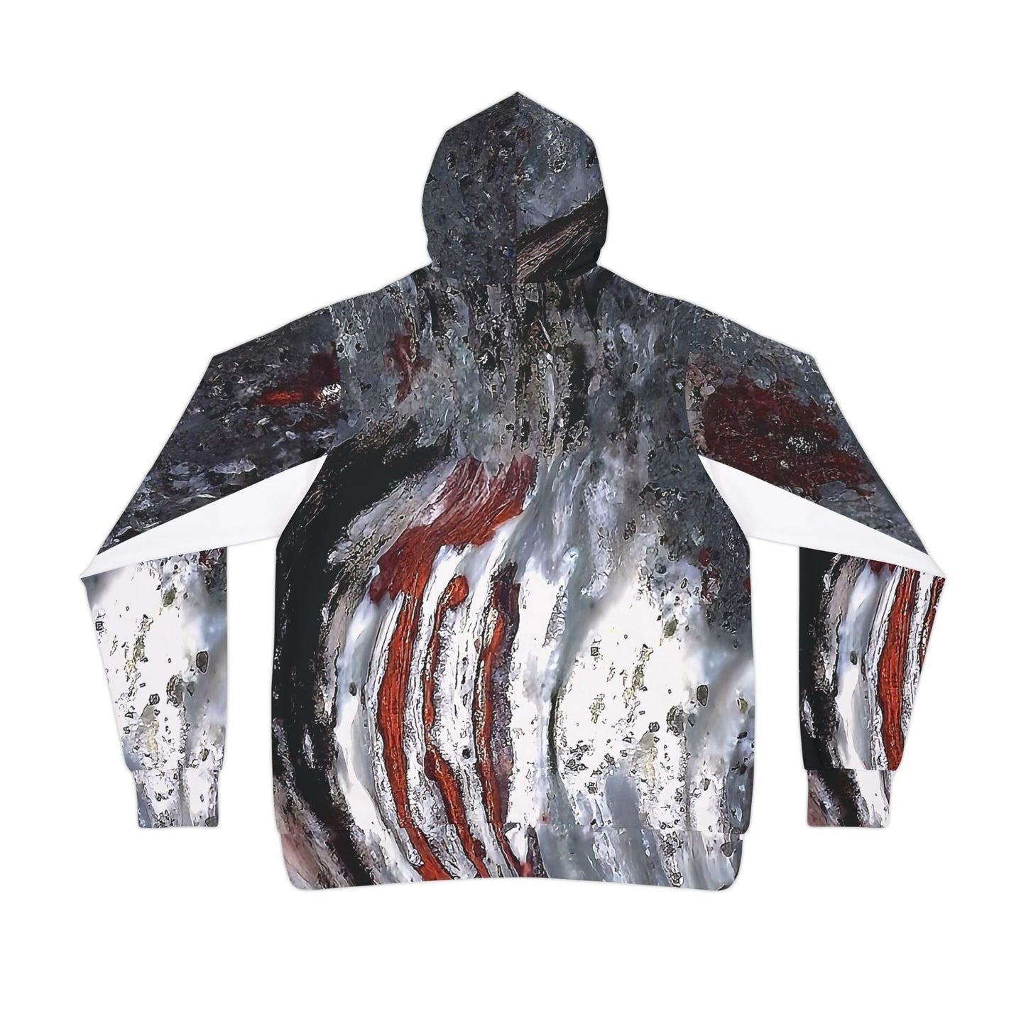 Vibrant rock art hoodies – Unique unisex custom hooded sweatshirt with a colorful stromatolite Collenia undosa tie dye like patterns for men and women