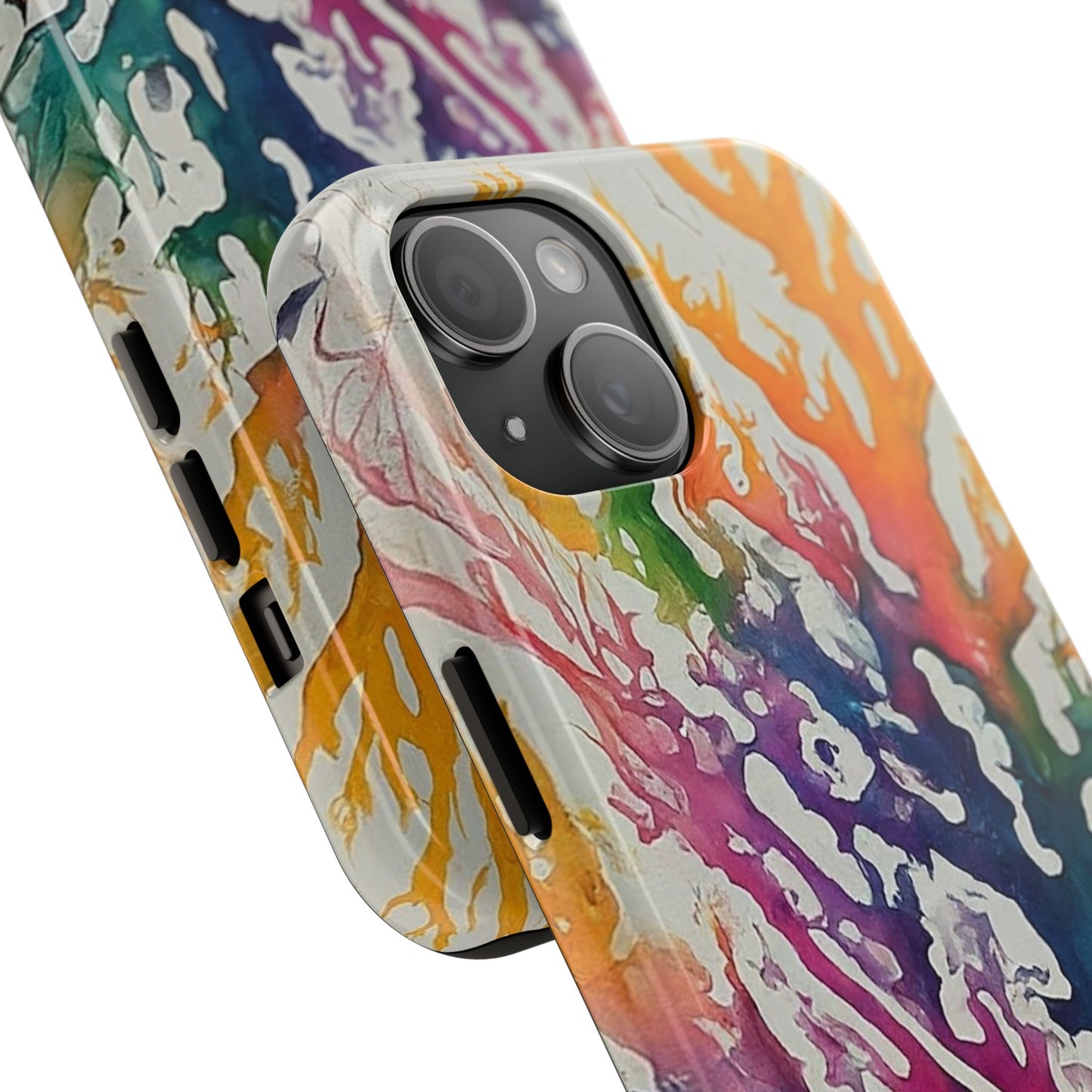 Water color Coral iPhone 15 Tough Phone Case