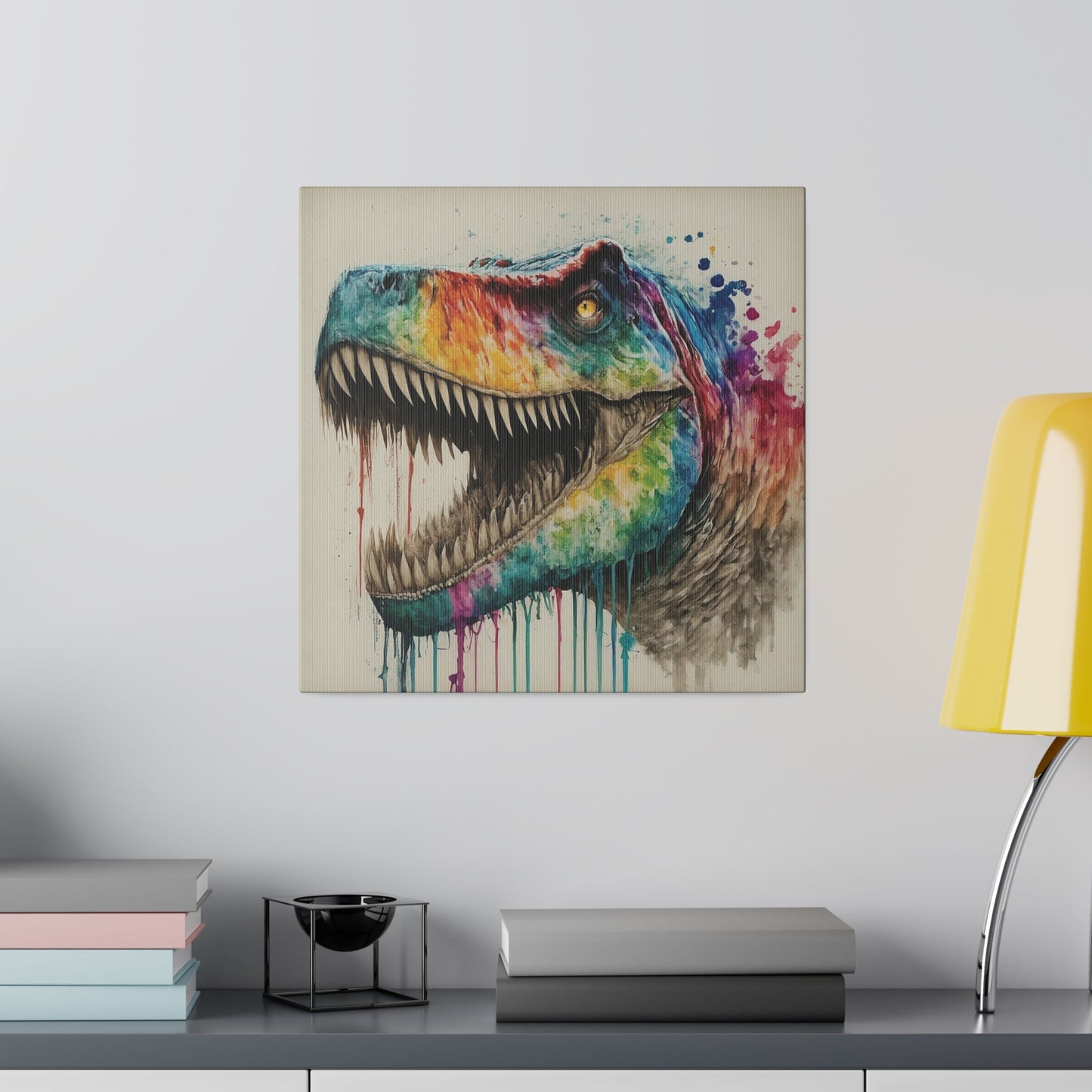 Watercolor Tyrannosaurus rex Canvas Print Wall Art Décor, Beach Décor