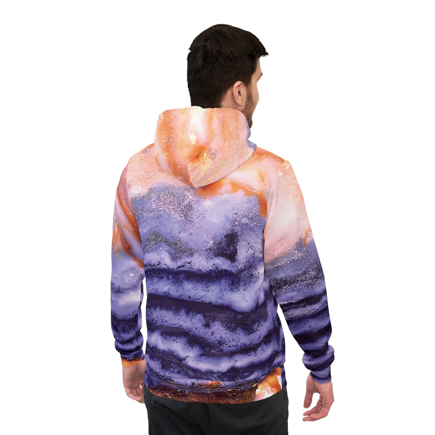 Vibrant rock art hoodies – Unique unisex custom hooded sweatshirt with a colorful fossil bog jasper tie dye like patterns for men and women