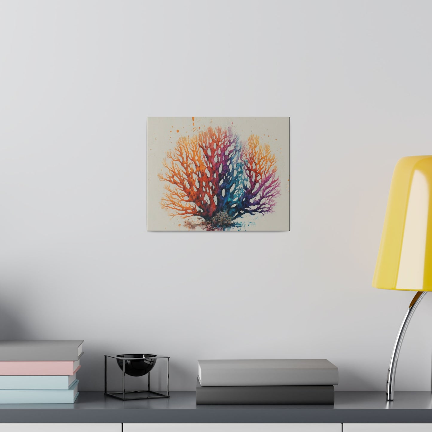 Watercolor Sea Coral Canvas Print Wall Art Décor, Beach Décor
