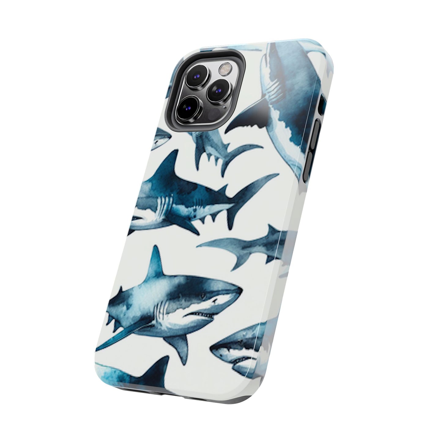 Shark Pattern iPhone 12 Tough Phone Case