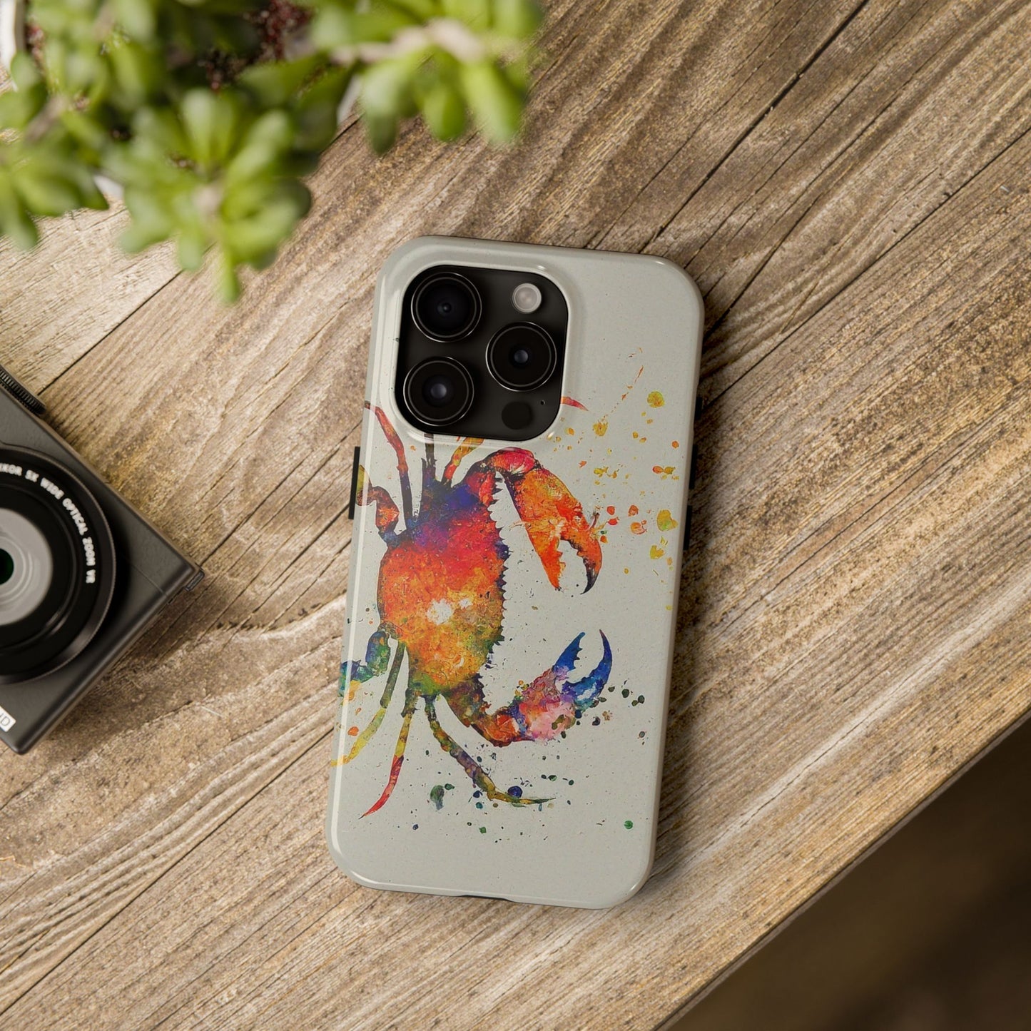 Water Color Crab iPhone 15 Tough Phone Case