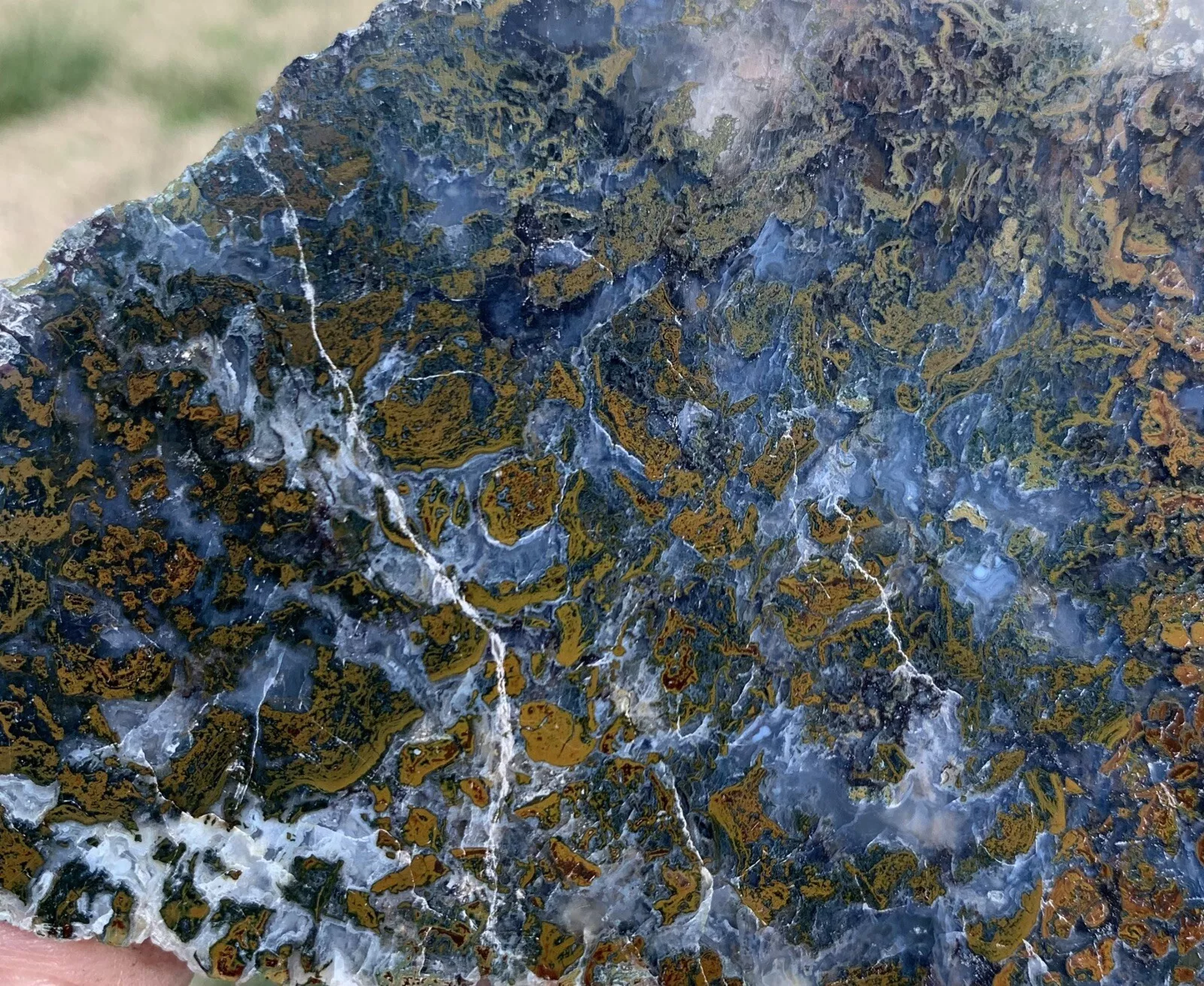 Polished Yellow Green Moss Agate from Indonesia, Slab, Slice