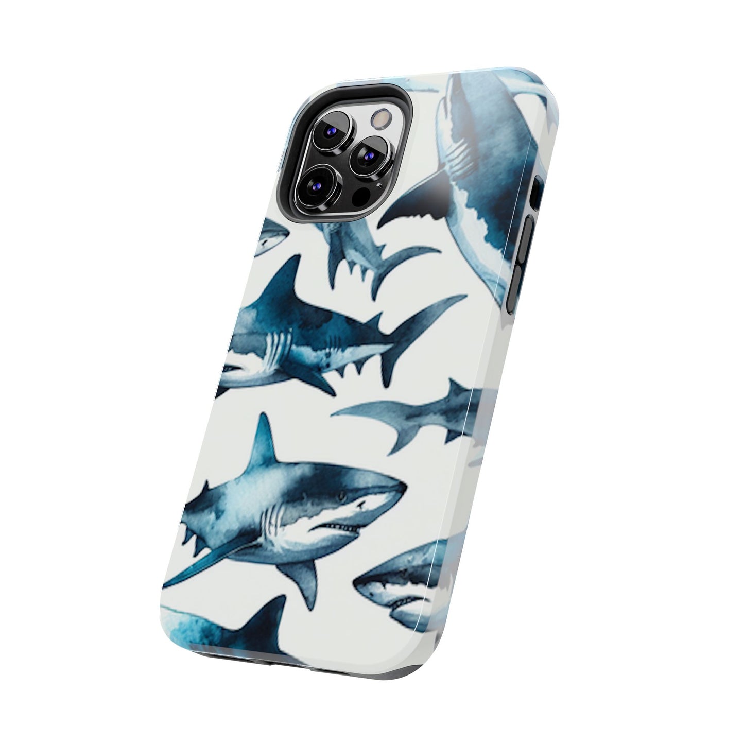 Shark Pattern iPhone 12 Tough Phone Case