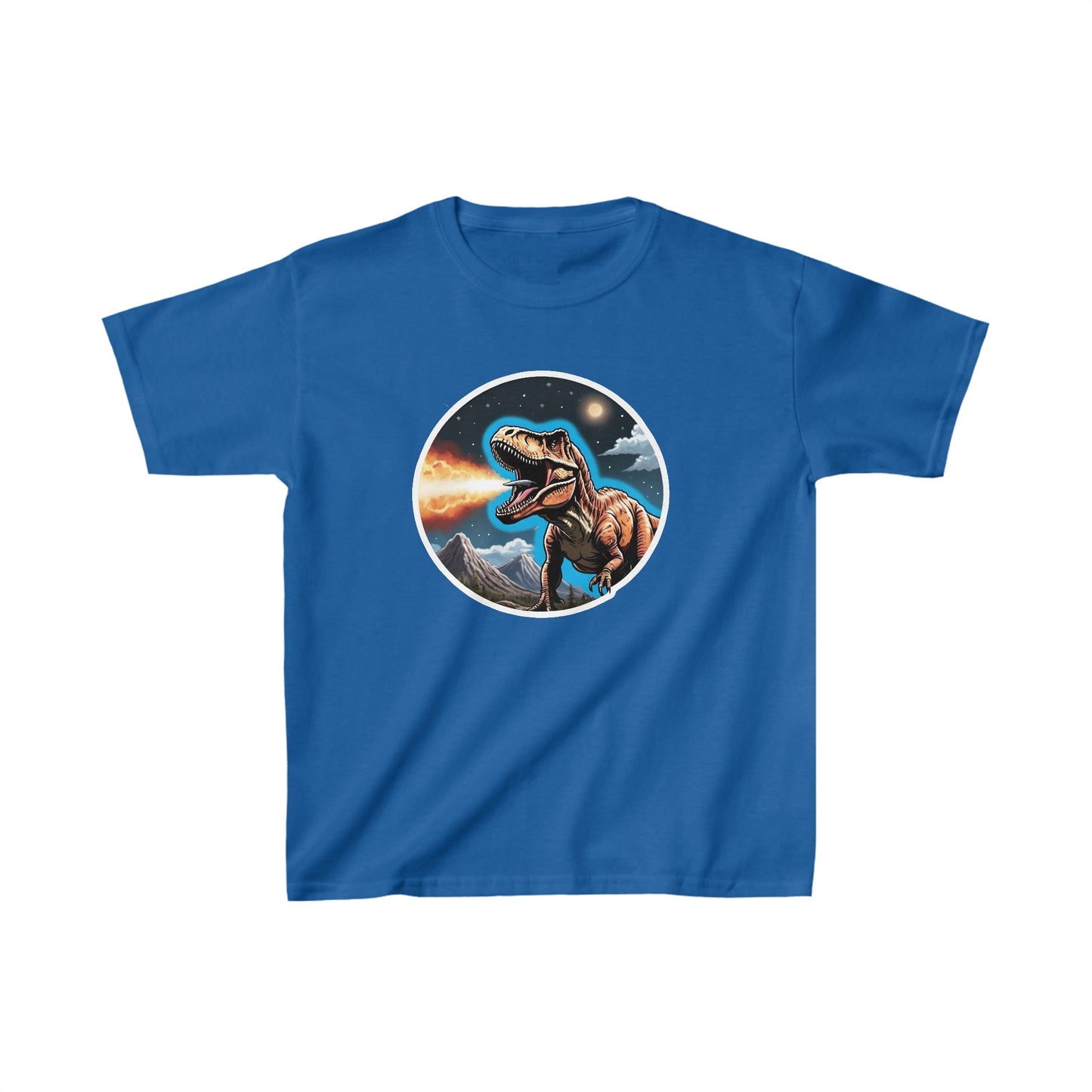 Kids Tyrannosaurs Rex breathing fire Dinosaur T-shirt