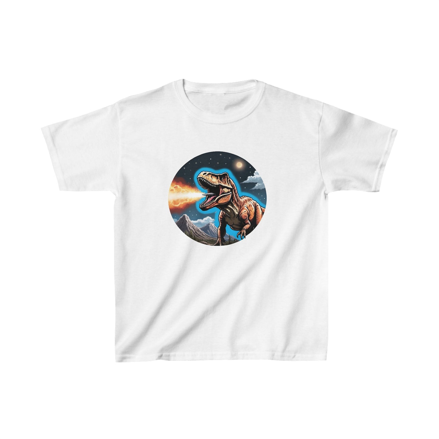 Kids Tyrannosaurs Rex breathing fire Dinosaur T-shirt