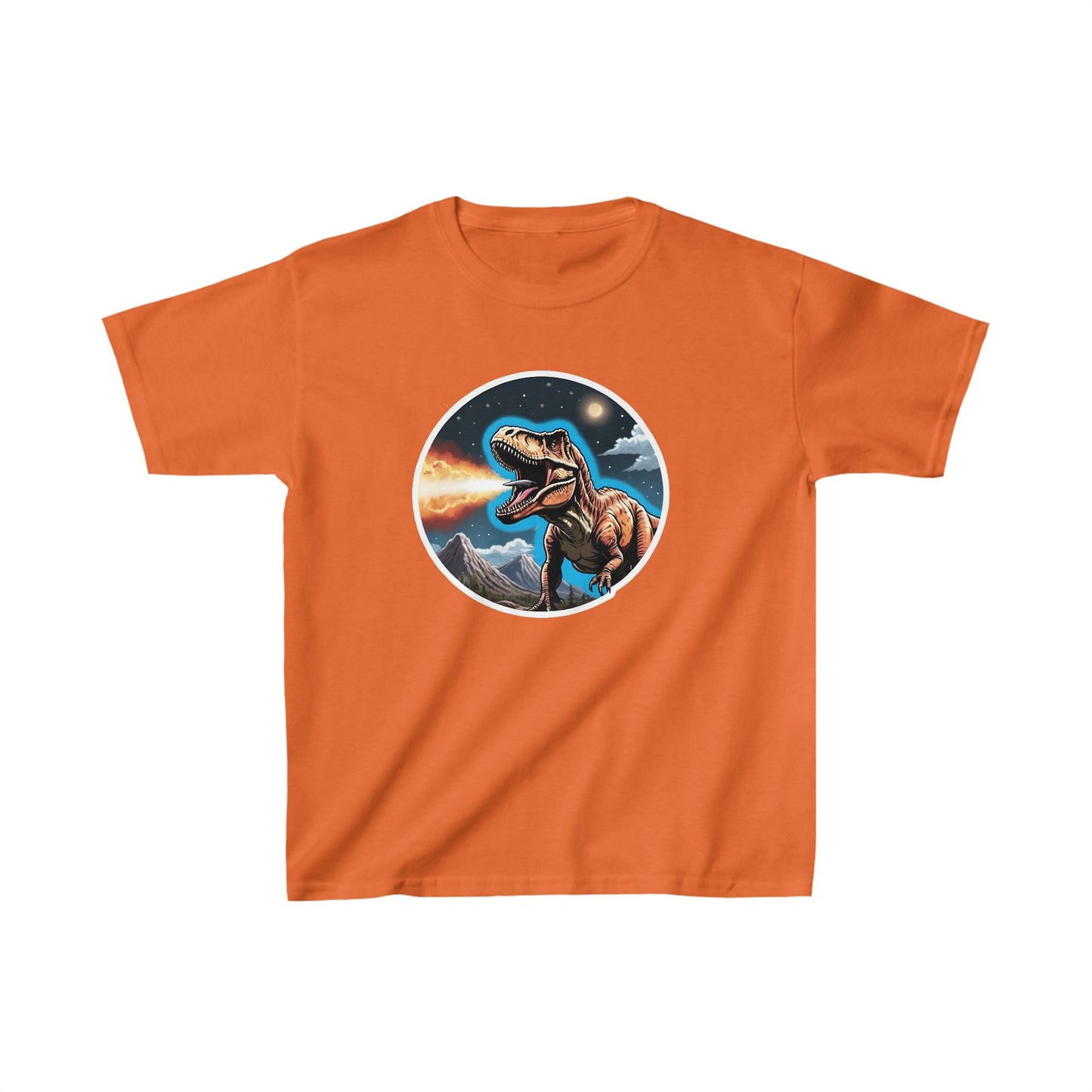 Kids Tyrannosaurs Rex breathing fire Dinosaur T-shirt