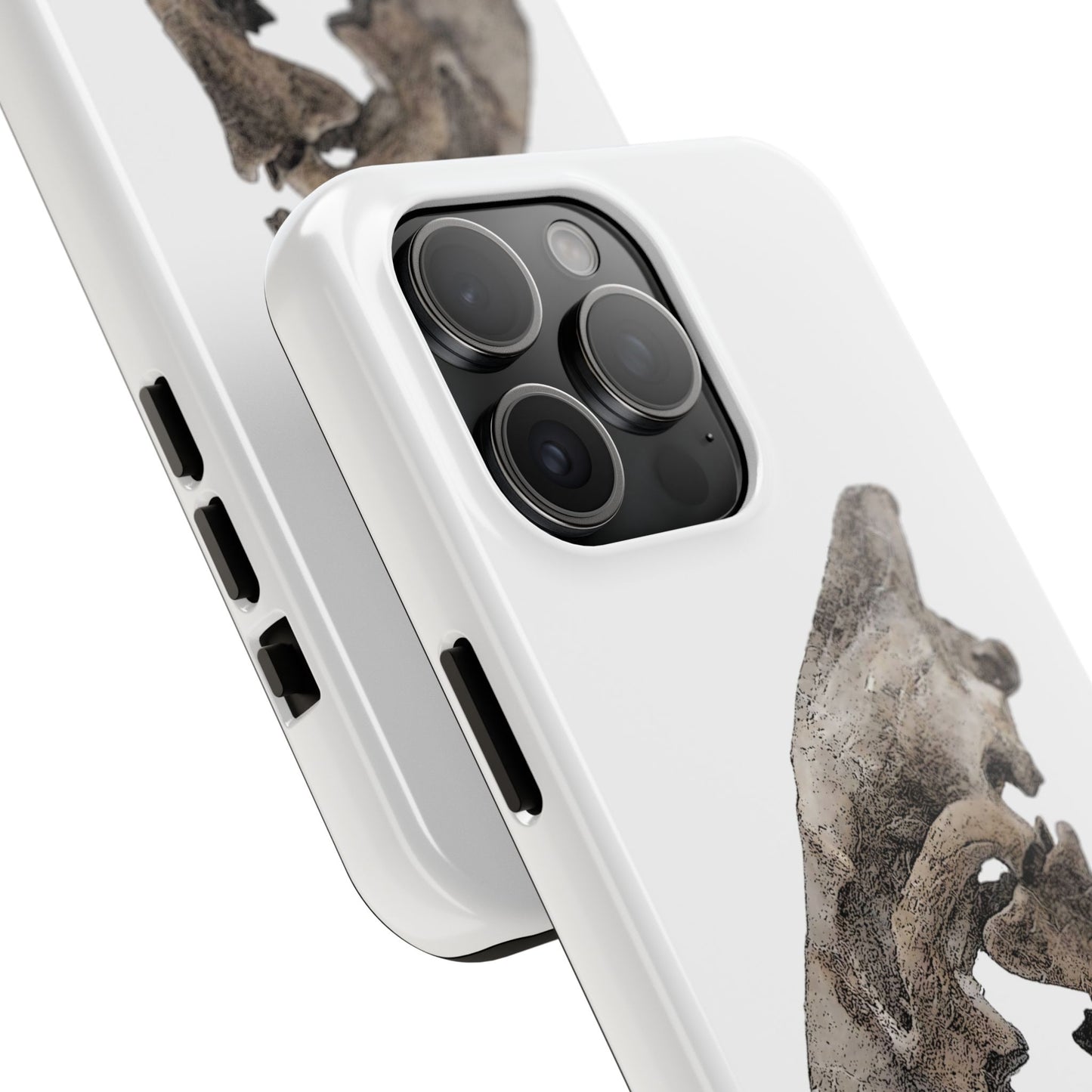 Ink Sketch Saber Cat iPhone 15 Tough Phone Case