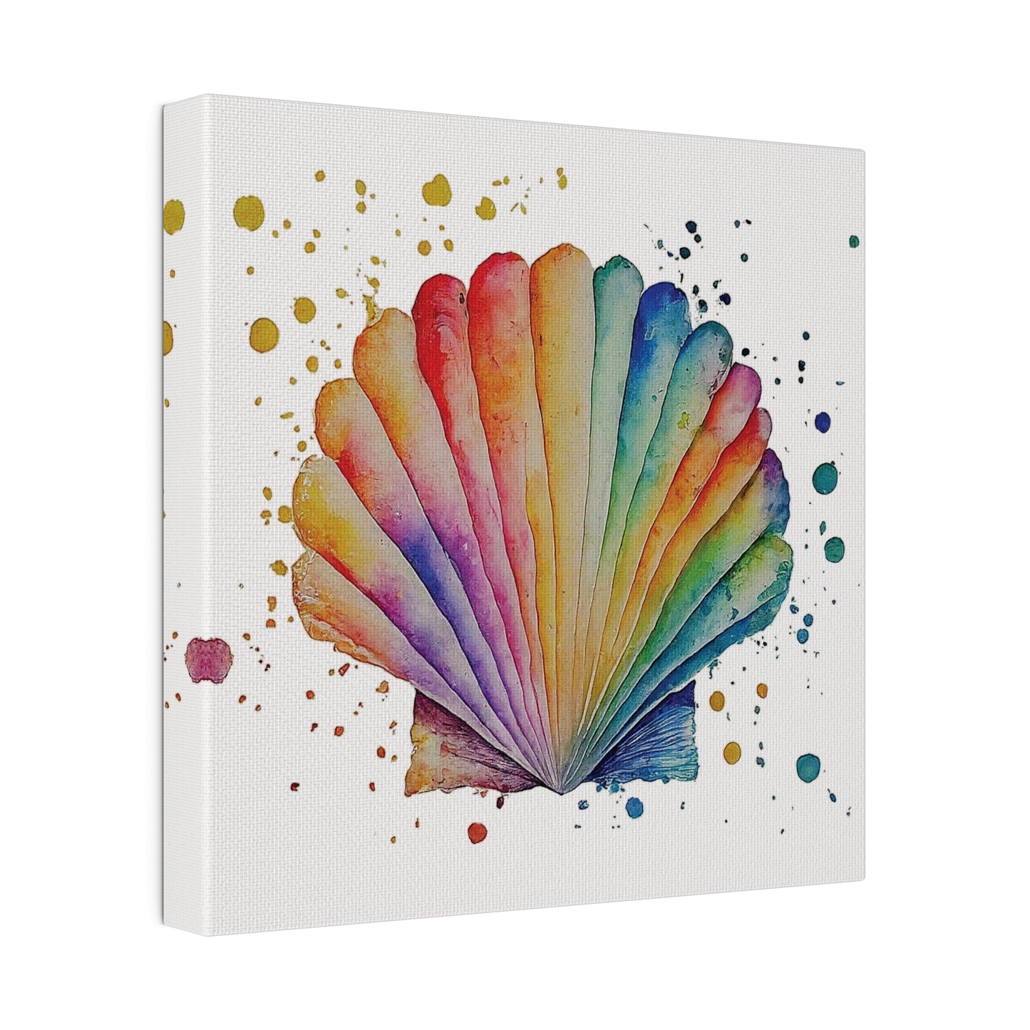 Watercolor Pectin Seashell Canvas Print Wall Art Décor, Beach Décor