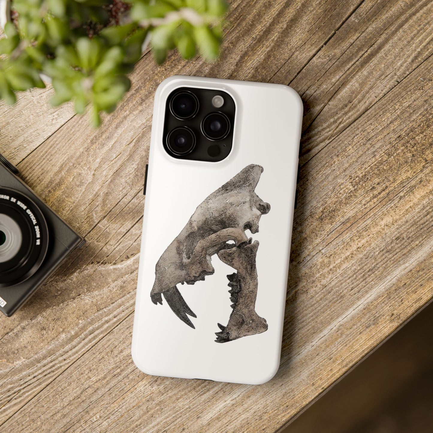 Ink Sketch Saber Cat iPhone 15 Tough Phone Case