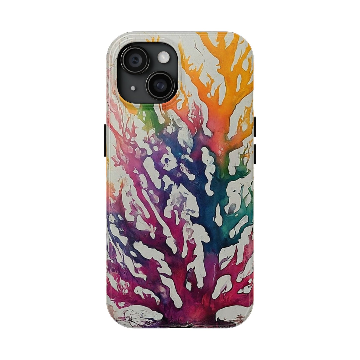 Water color Coral iPhone 15 Tough Phone Case