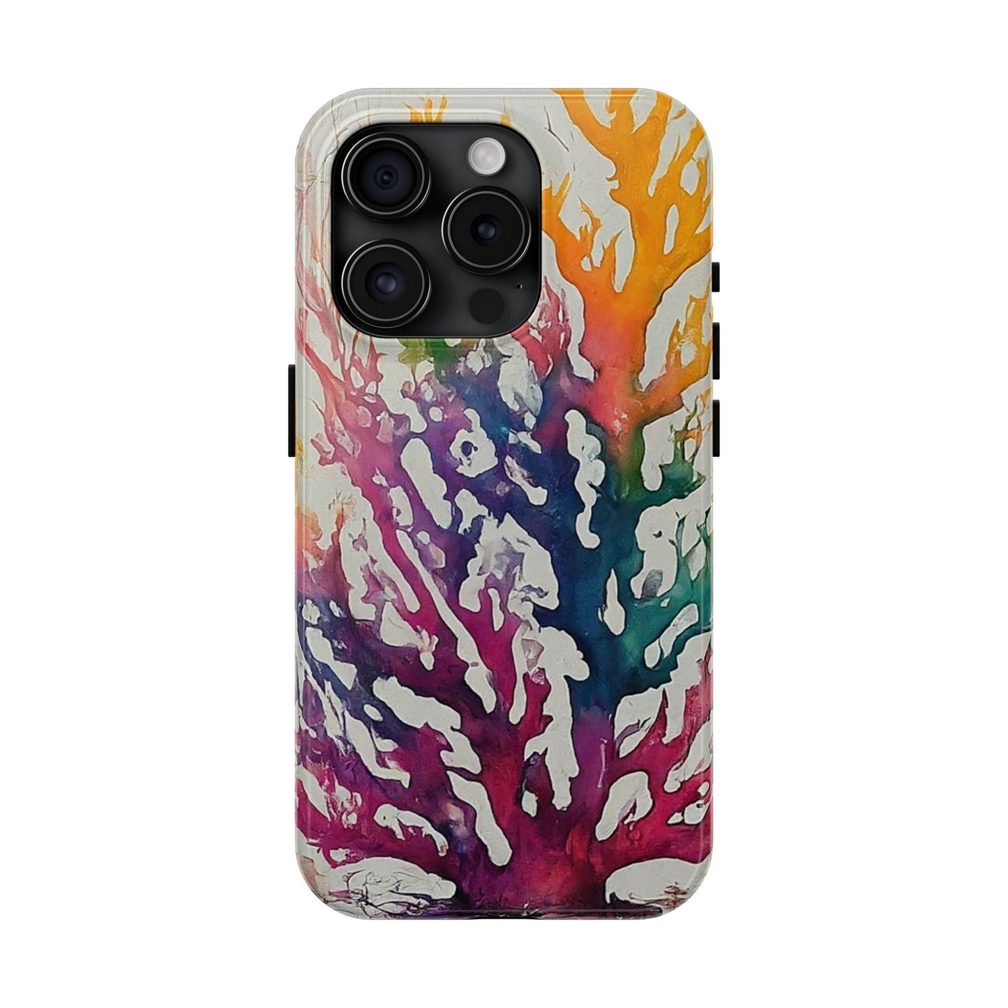 Water color Coral iPhone 15 Tough Phone Case