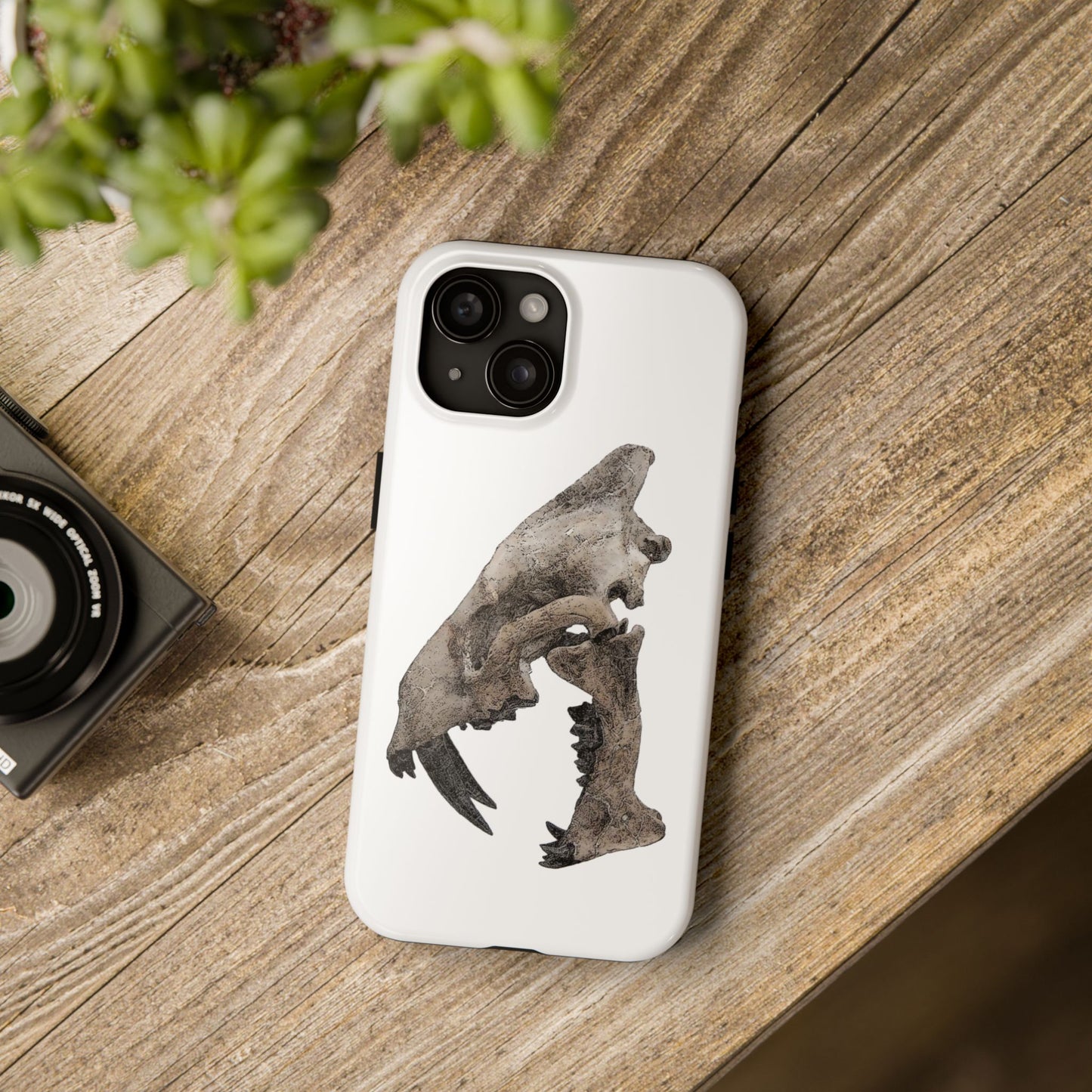 Ink Sketch Saber Cat iPhone 15 Tough Phone Case