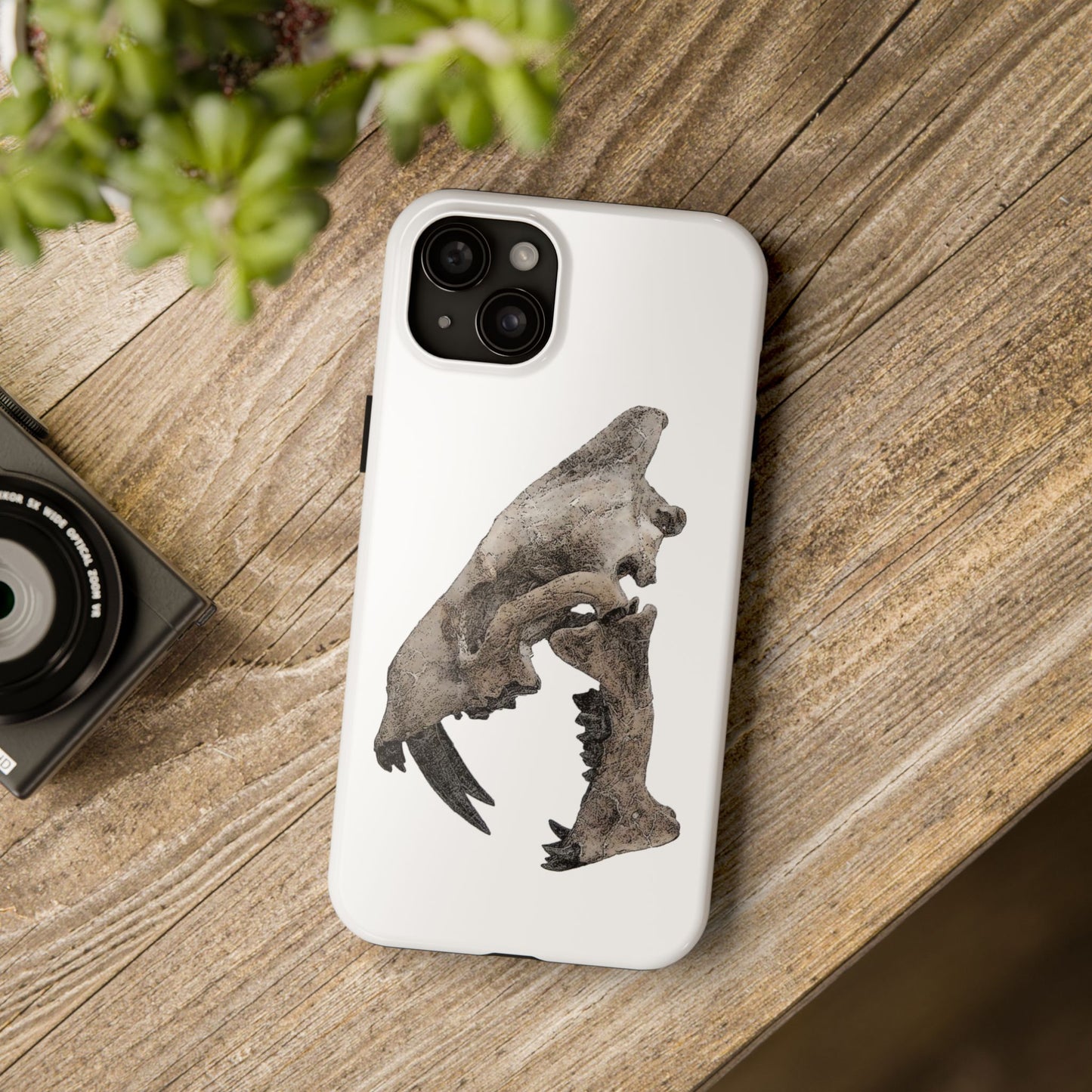 Ink Sketch Saber Cat iPhone 15 Tough Phone Case