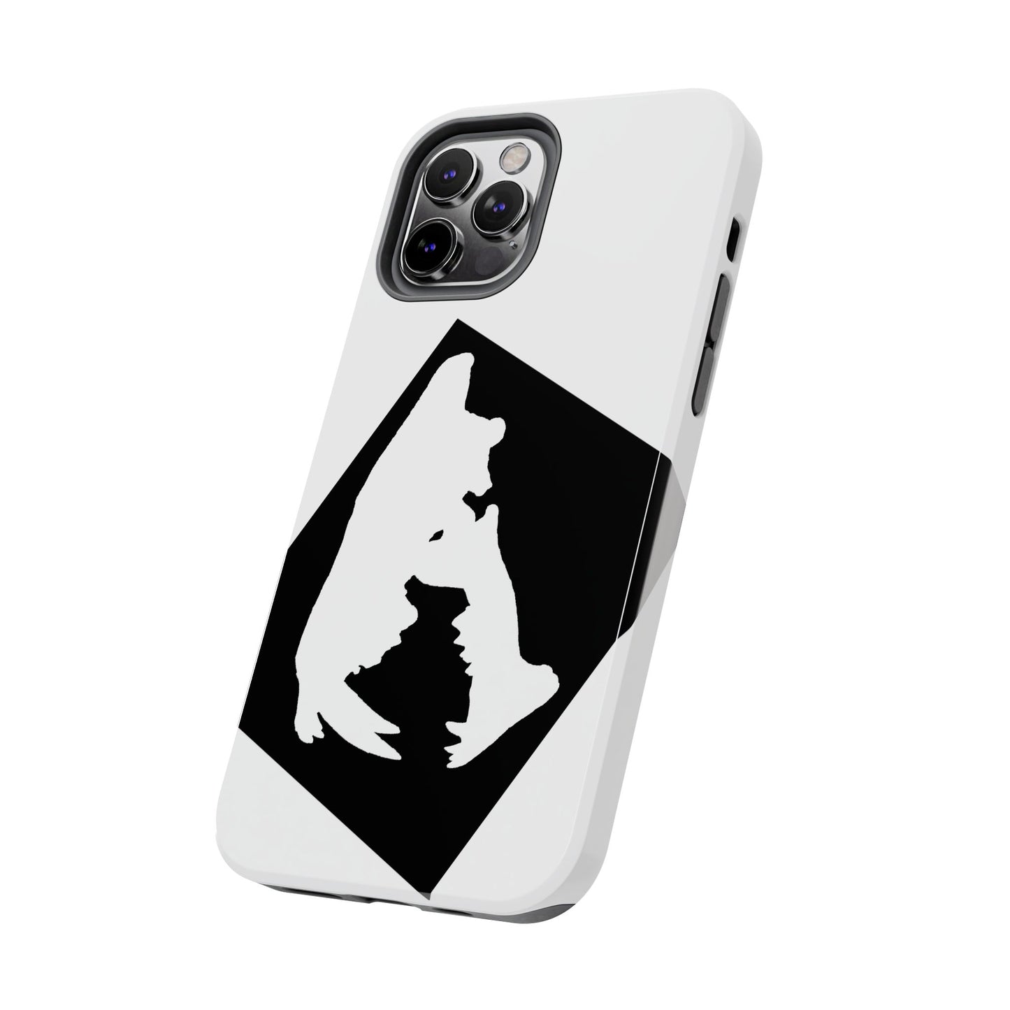 Black & White Saber Cat iPhone 12 Tough Phone Case