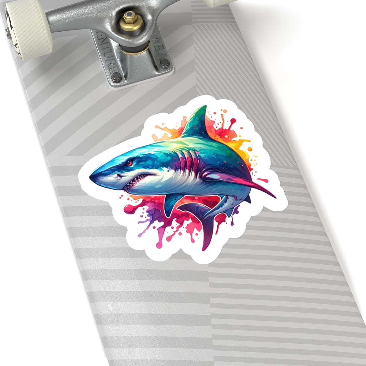 Colorful Great White Shark Sticker