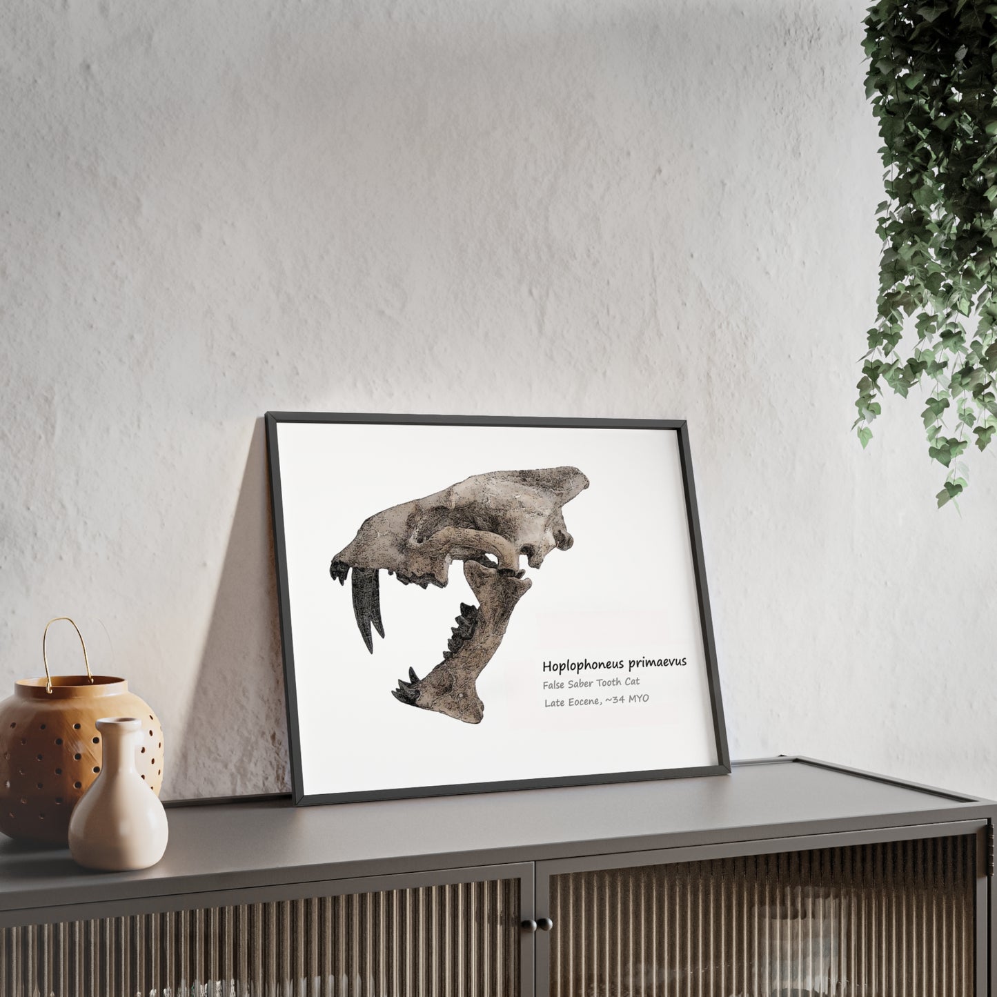 Hoplophoneus primaevus Fossil Saber Cat Fine Art Print Wall Décor