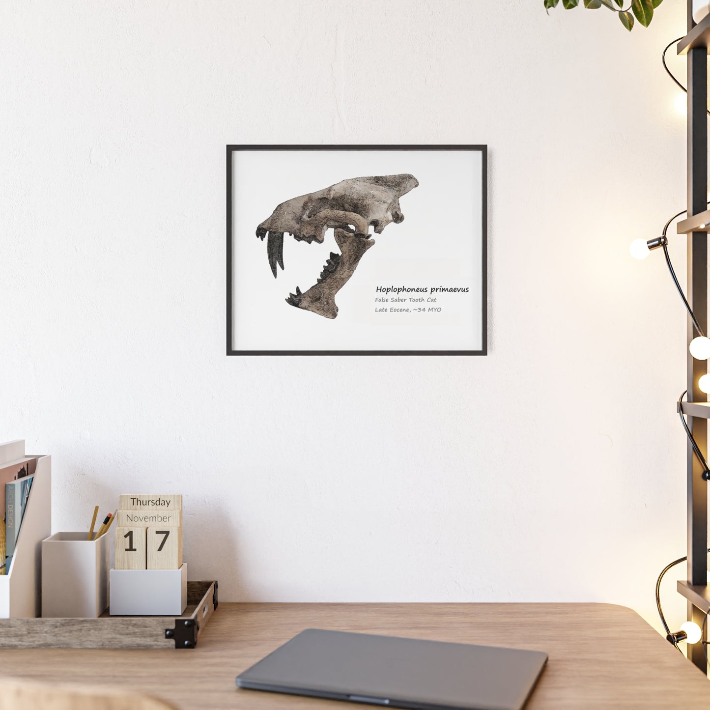 Hoplophoneus primaevus Fossil Saber Cat Fine Art Print Wall Décor