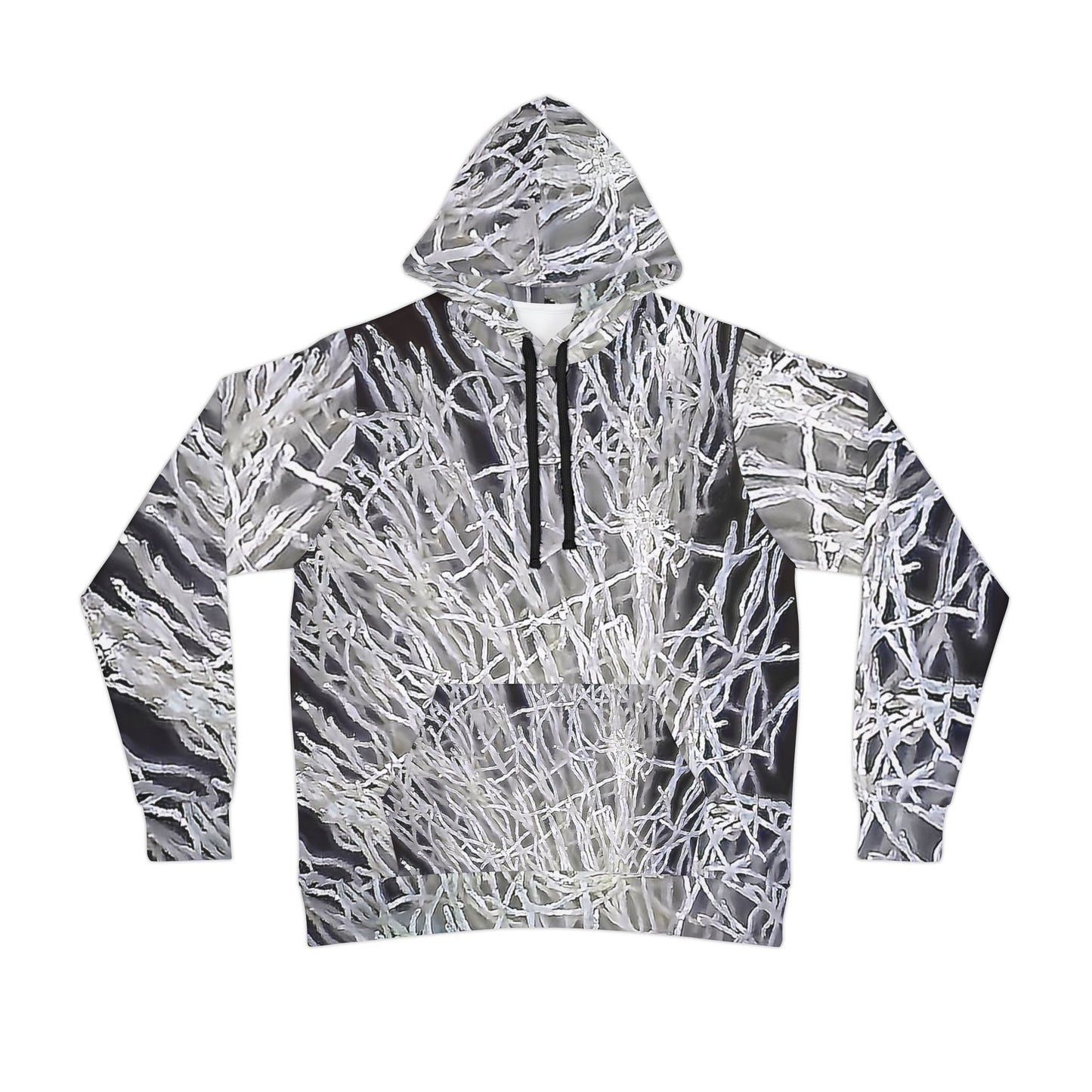 Unique timor agate tree art hoodie, unisex hooded sweatshirt for men and women. Colorful black and white tie die like pattern