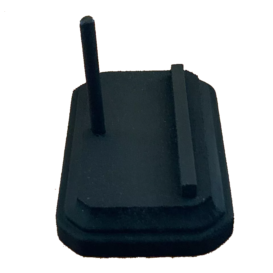 Megalodon Fossil Shark Tooth Stand. Rectangular with clipped corners - black