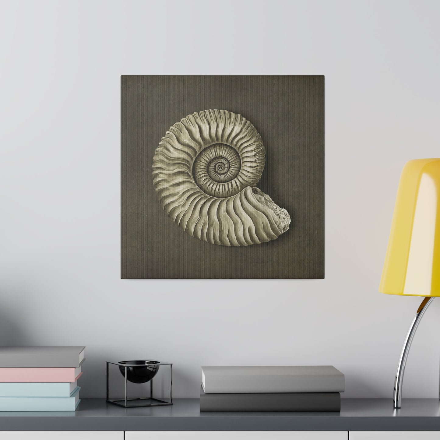 Ammonite Seashell Canvas Print Wall Art Décor, Beach Décor